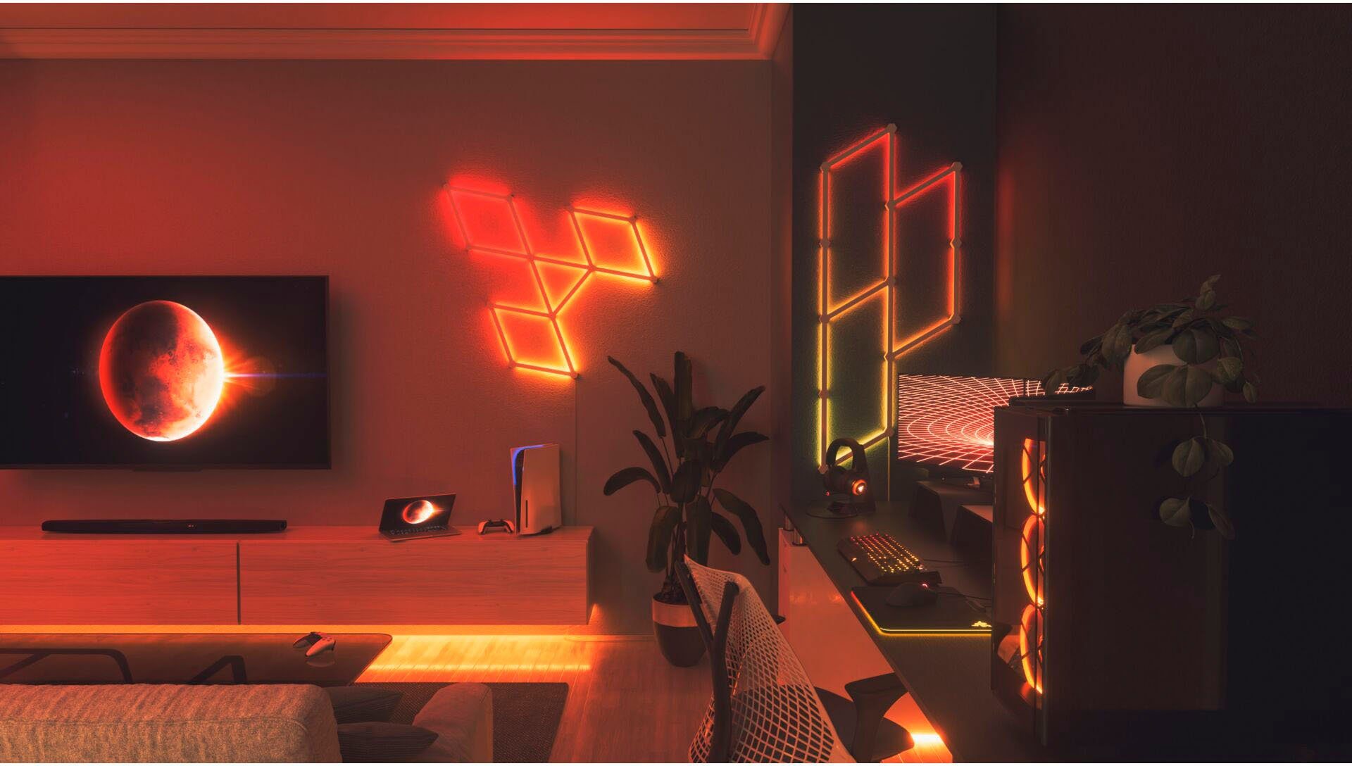 nanoleaf LED Lichtleiste Lines, Dimmfunktion, LED fest integriert, Farbwechsler