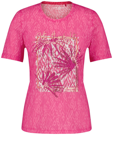 Gemustertes T-Shirt mit Frontprint
