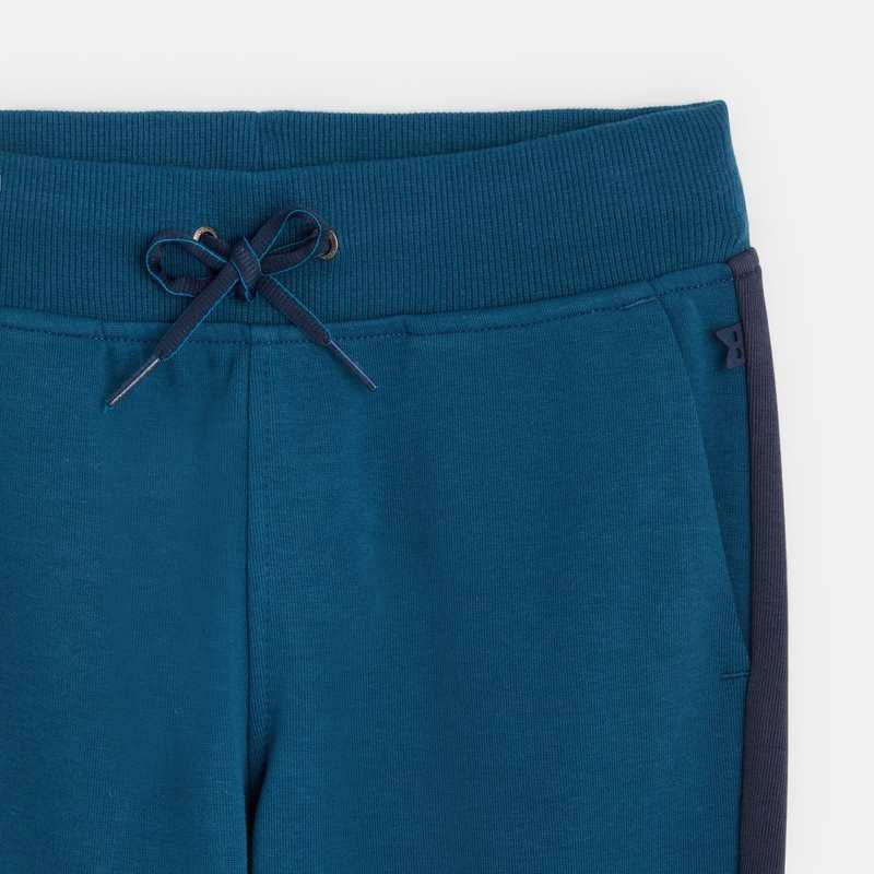 Jogging en molleton colorblock bleu garçon