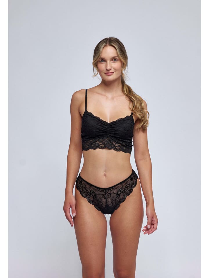 SNOCKS Brazilian Slips aus Spitze 3 Stück in Schwarz günstig kaufen