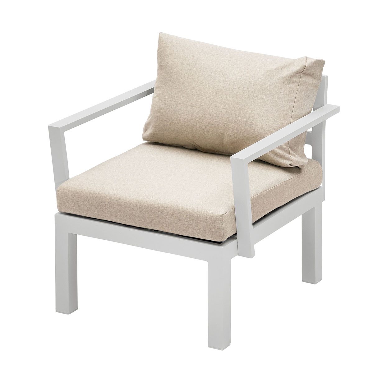 Weles GARTENFREUDE Aluminium Sessel Ambience 75x63x44 cm, weiß / beige / Aluminium weiß