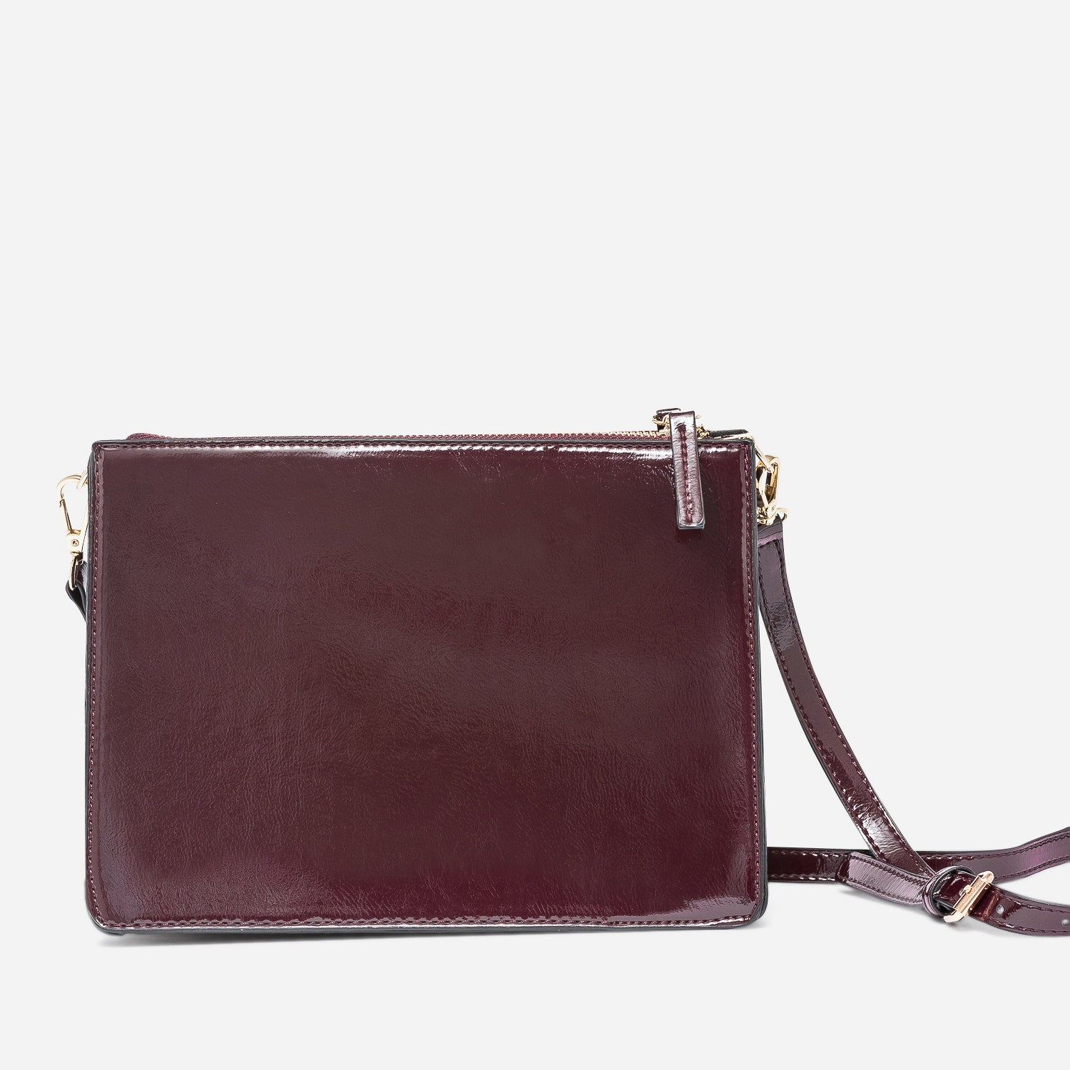 Double pochette bordeaux effet verni