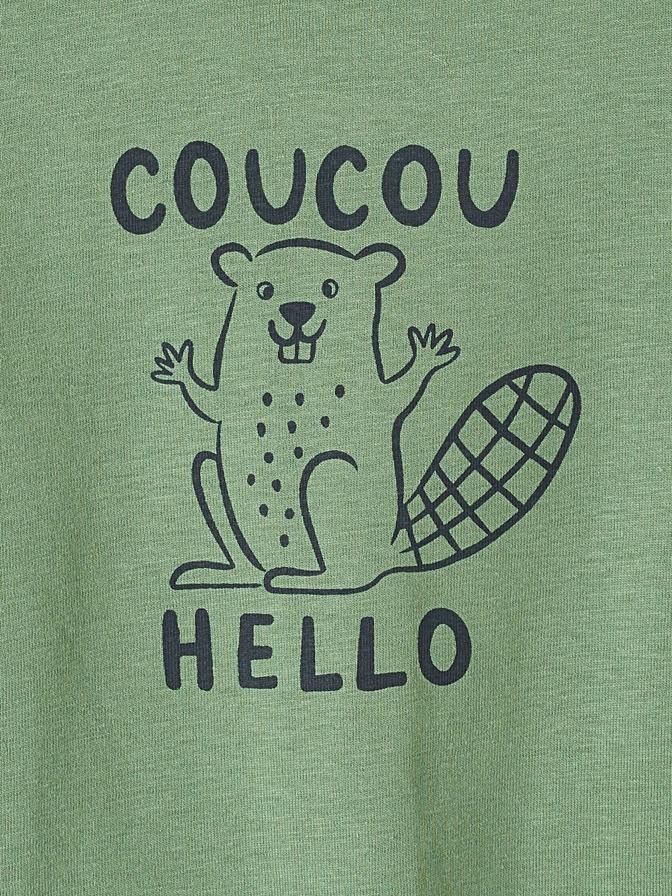 T-shirt rayé bébé manches longues vert