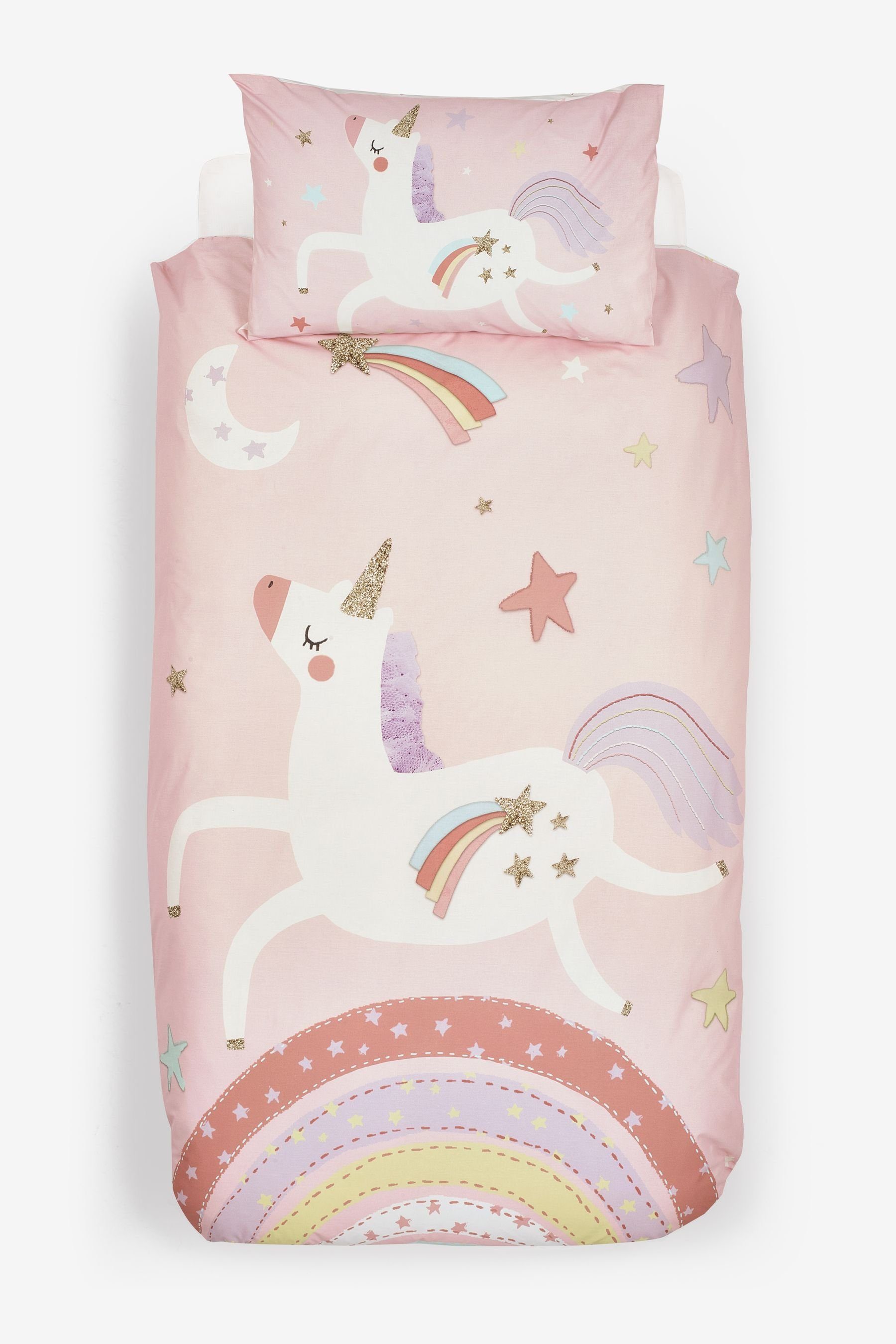 Bett-Set, Bettgarnitur, Einhorn-Print, Next, Bezug: Baumwolle