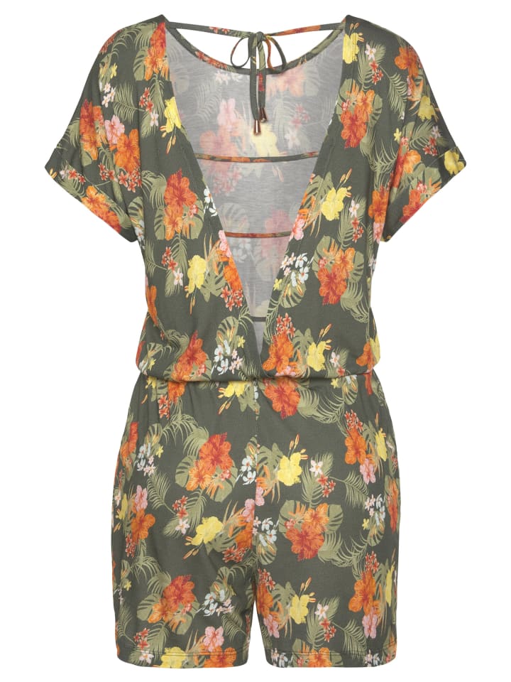 LASCANA Kurzoverall in khaki bedruckt günstig kaufen