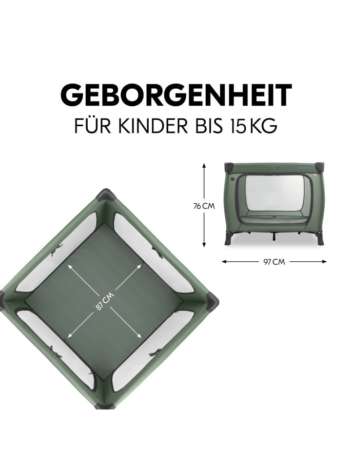 Hauck Reisebett & Laufgitter Sleep N Play SQ Set (mit Komfort-Matratze in gruen günstig kaufen onesize