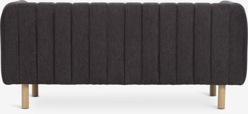 Canapé 2,5 places MAGLEBY, tissu marron foncé/couleur chêne