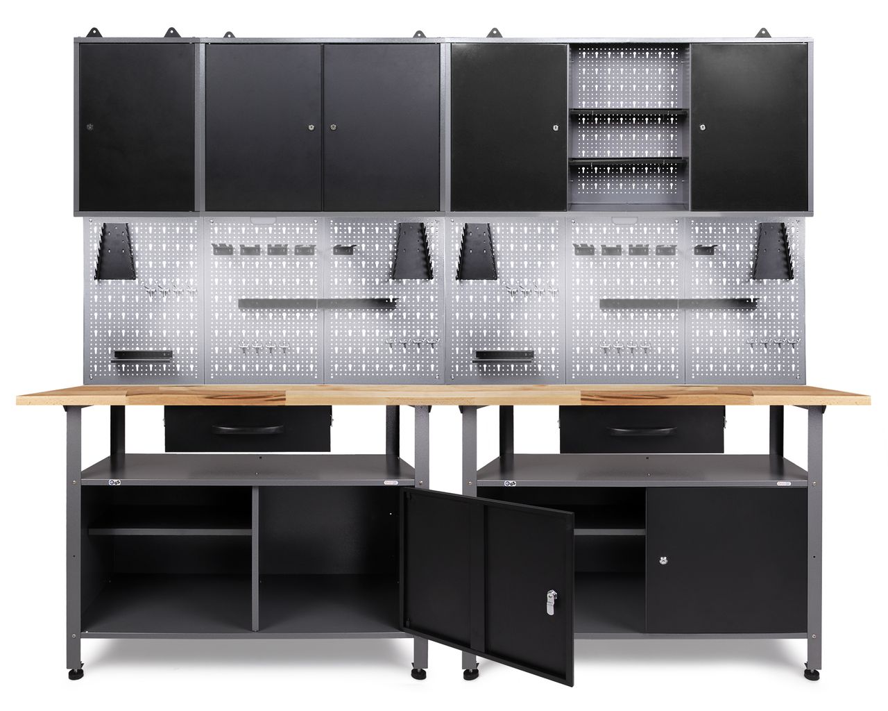 Ondis24 Ondis24 Werkstatt Set Klaus 240 cm 3 Schränke LED