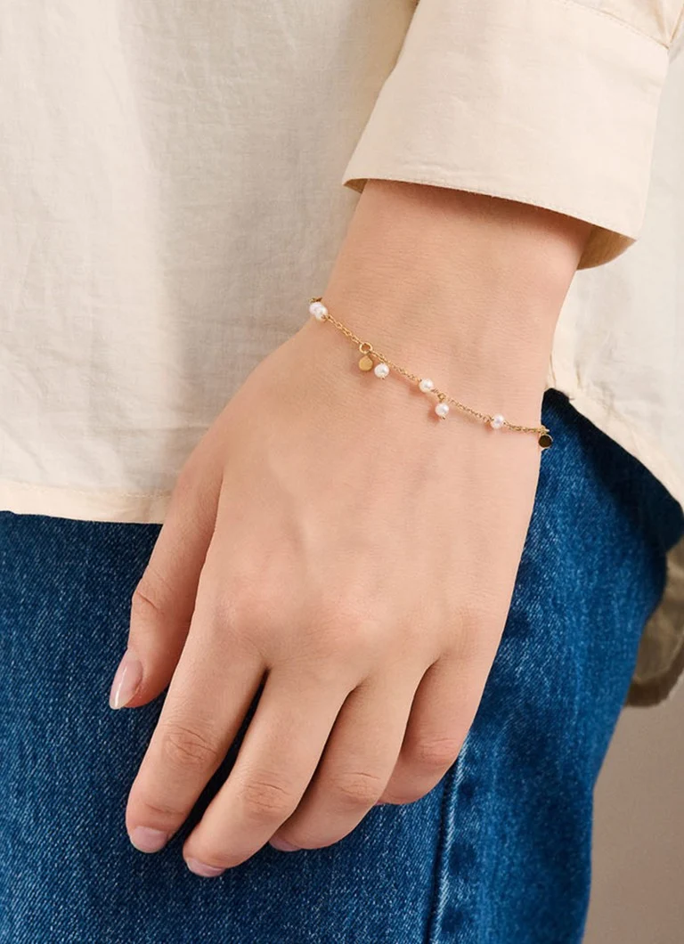 Pernille Corydon Ocean Pearl charm bracelet gold plated