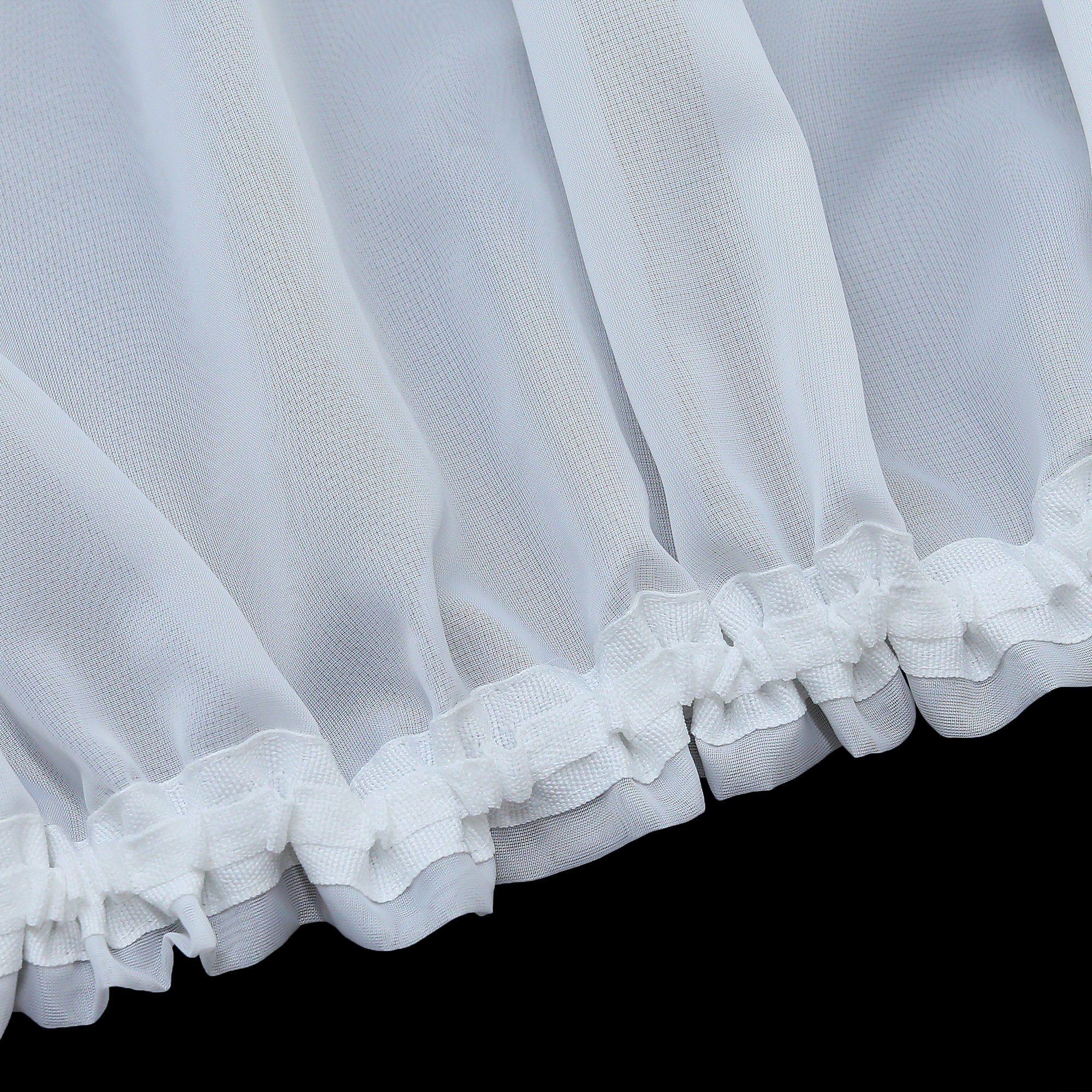 Scheibengardine, Joyswahl, Kräuselband, Store, Küche Bistrogardinen, Mit Satinband Voile