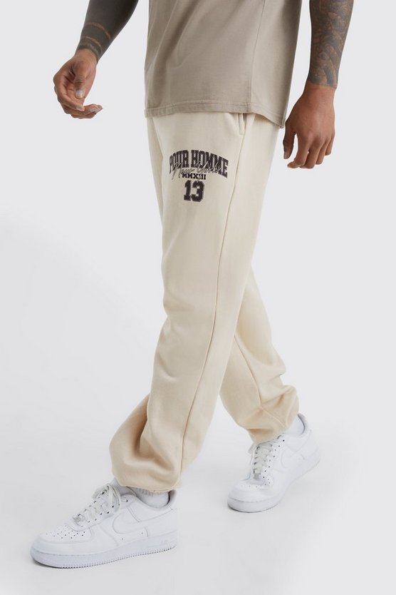 Oversize Jogginghose mit Pour Homme Print