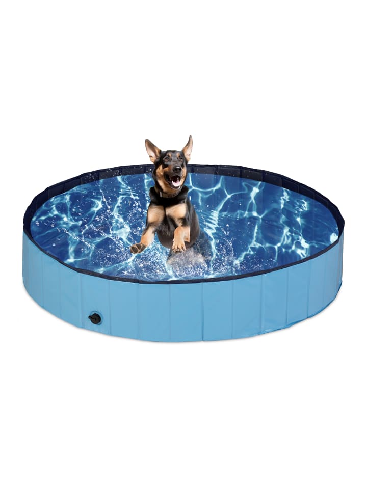 relaxdays Hundepool in Blau - (H)30 x Ø 160 cm günstig kaufen onesize