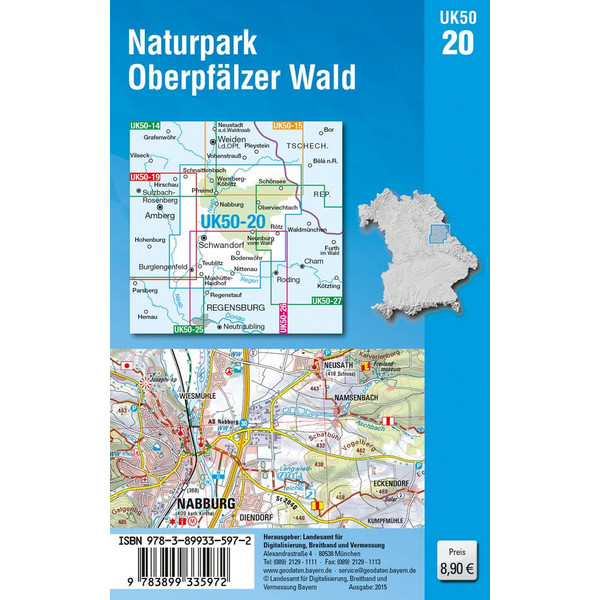Naturpark Oberpfälzer Wald 1 : 50 000 (UK 50-20) - Wanderkarte
