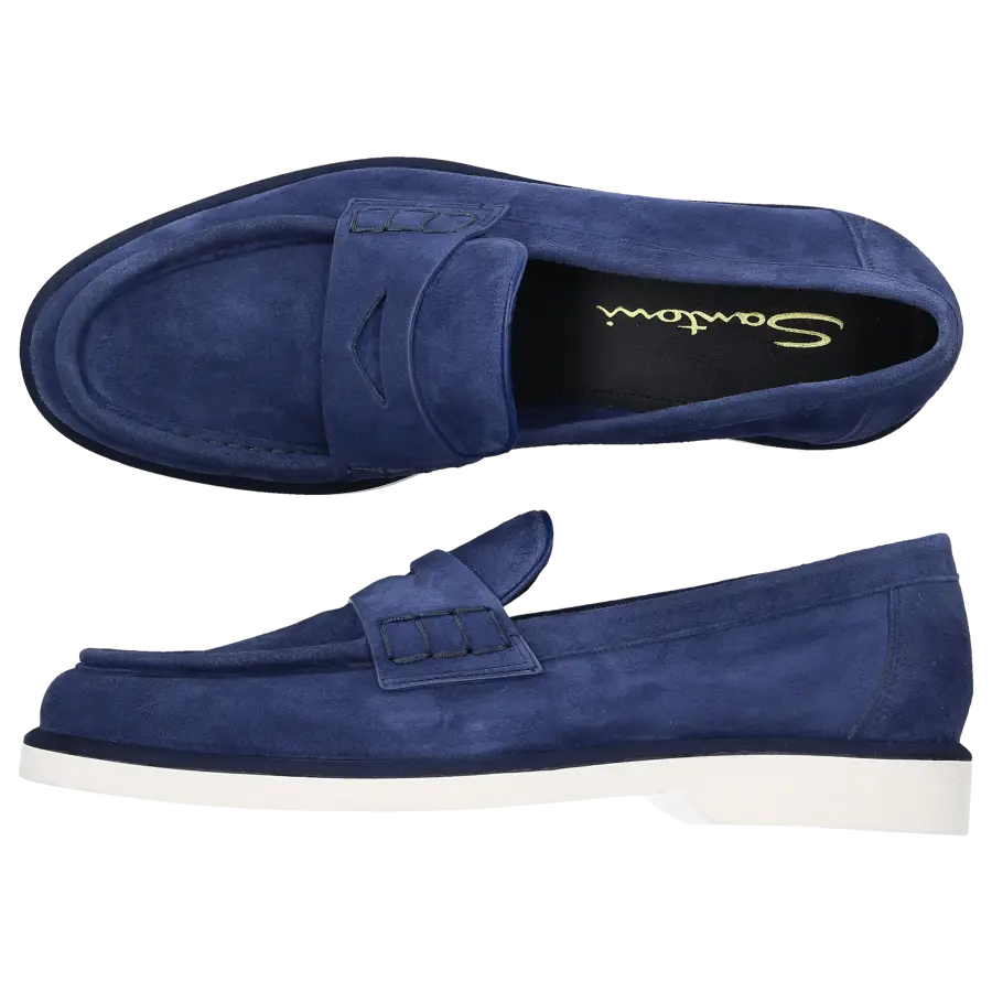 Santoni - Loafer 59818 Veloursleder - blau
