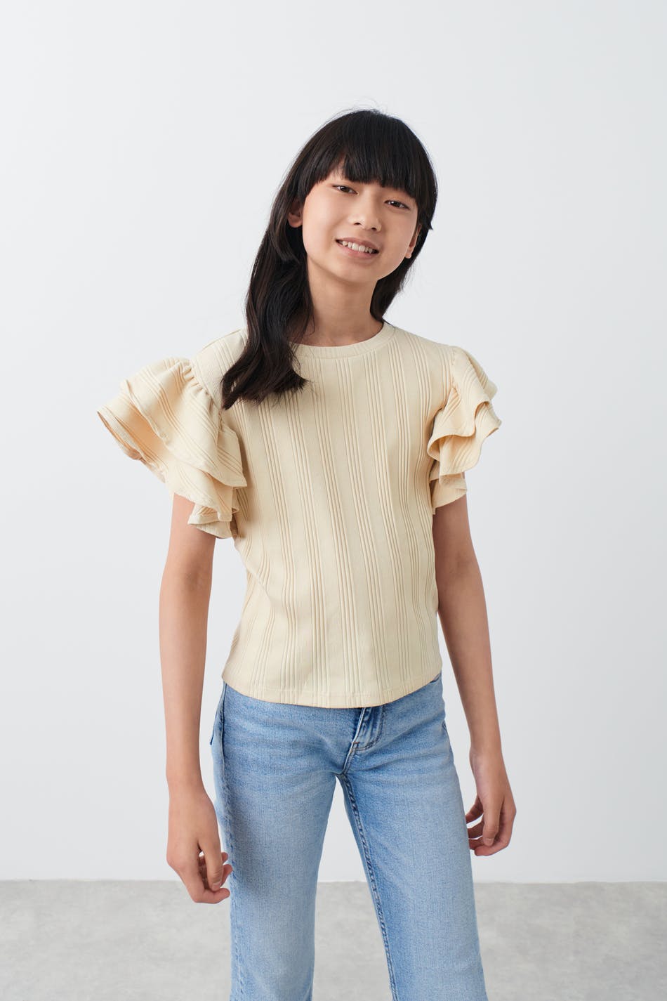 Y double frill top