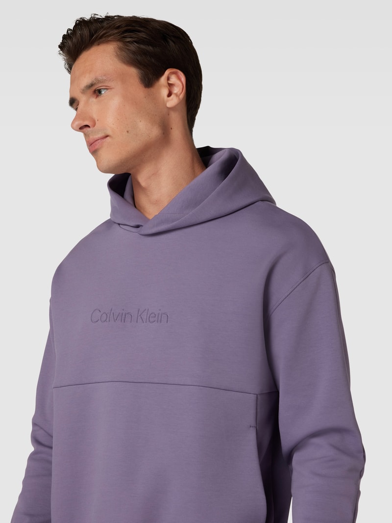 Hoodie mit Logo-Print Modell 'COMFORT' in flieder