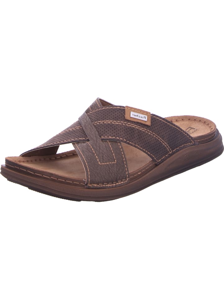 Fischer Markenschuh Pantolette in braun günstig kaufen