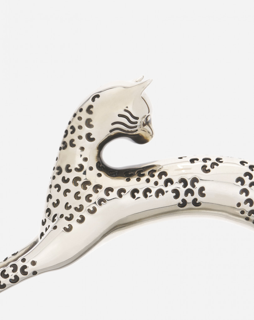 SAC PENCIL CAT NANO EN CUIR MÉTALLISÉ
