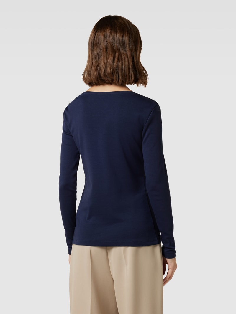 Longsleeve mit V-Ausschnitt in dunkelblau