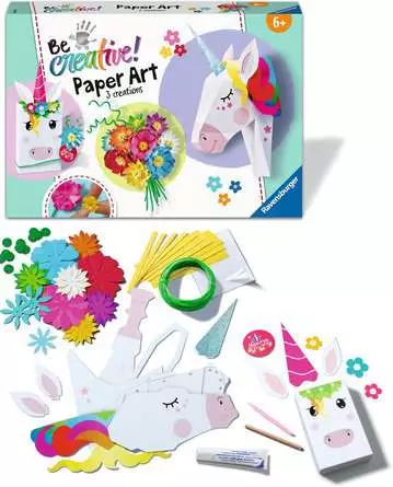 Paper Art Einhörner - Bastelset für Kinder ab 6 Jahren
