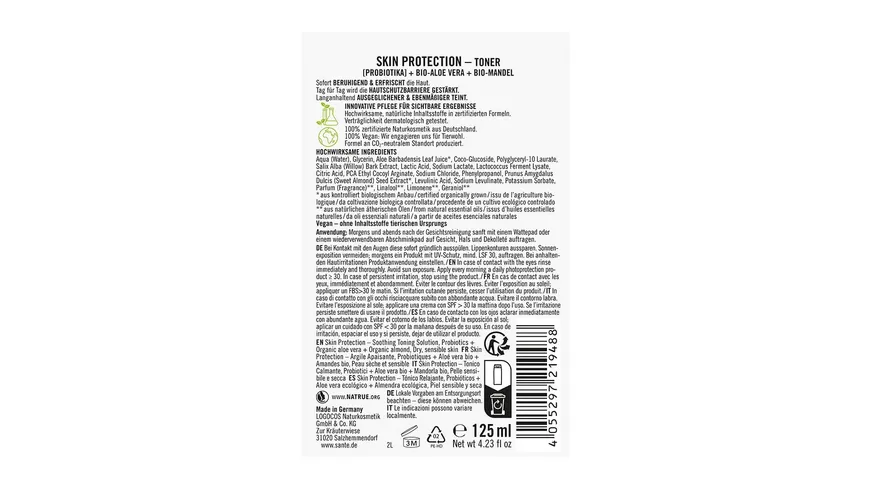 SANTE Skin Protection Toner 125 ml