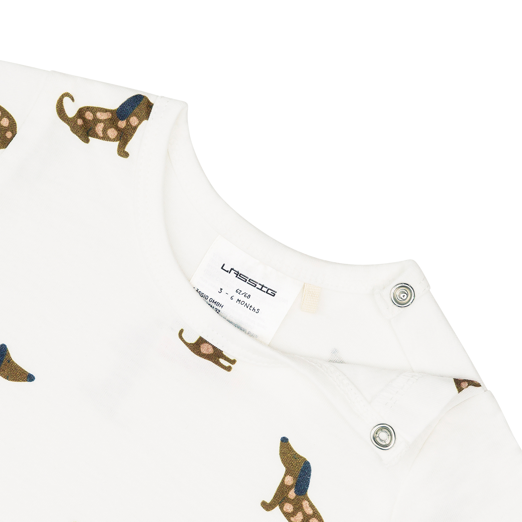 Baby Jumpsuit - Bio Baumwolle, Hund, Beige