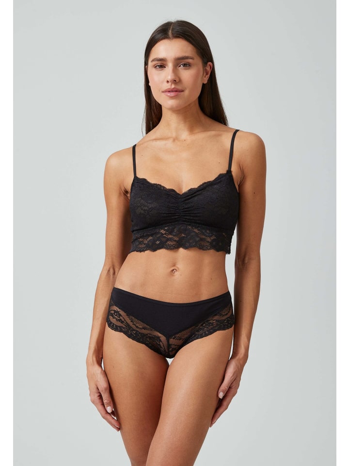 SNOCKS Hipster mit Spitze aus Bio-Baumwolle 3 Stück in Mix (Apricot/Grün/Schwarz) günstig kaufen