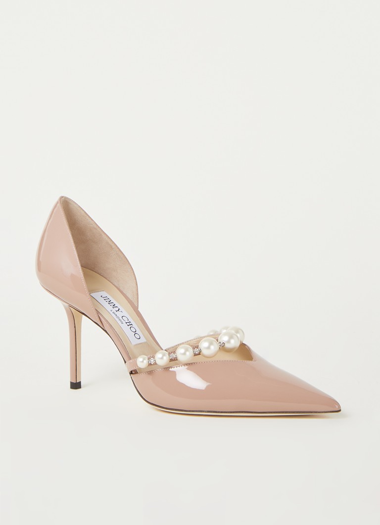 Jimmy Choo Aurelie patent leather sandalette with crystal