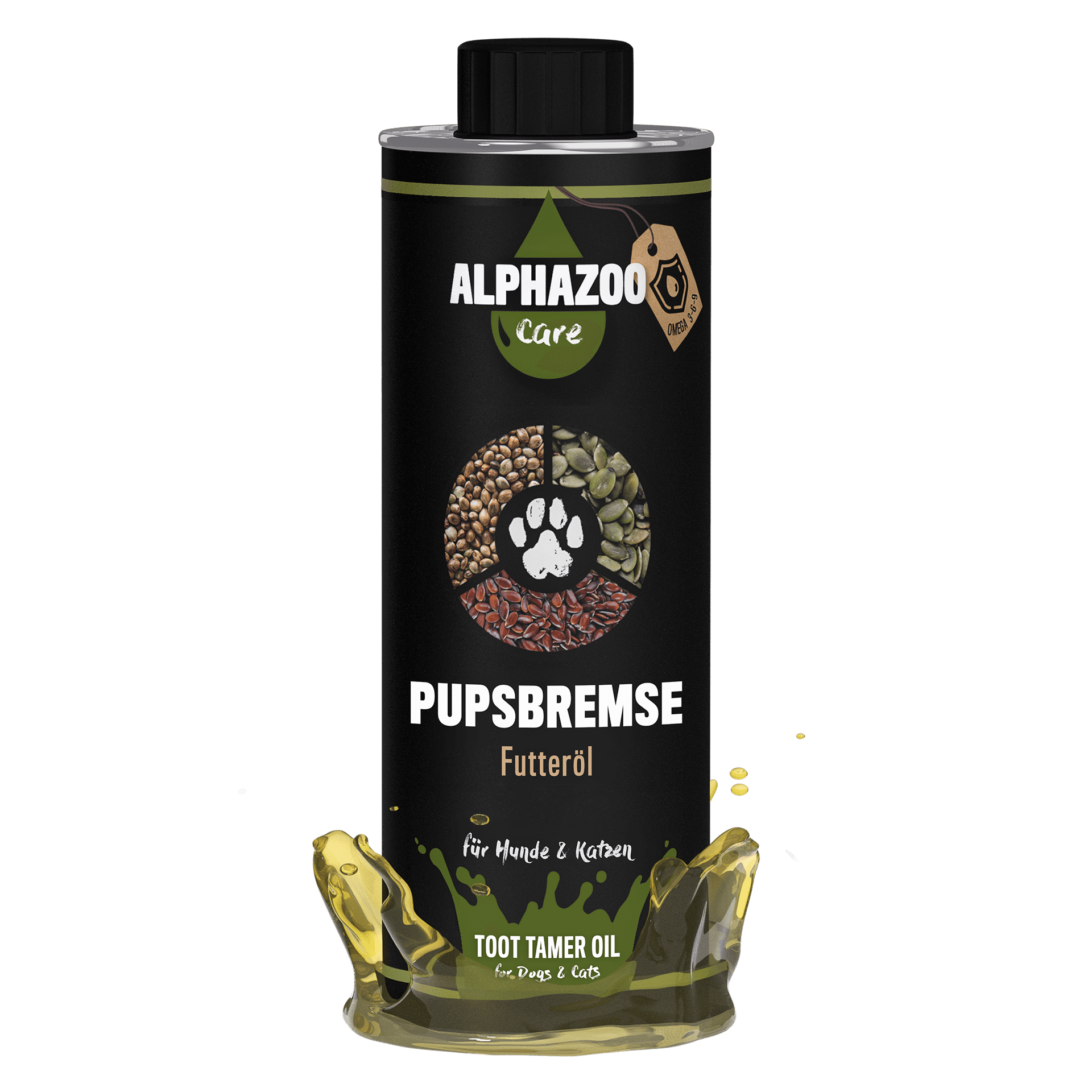 ALPHAZOO Ergänzungsfutter & Aufzucht ALPHAZOO Pupsbremse Futteröl für Hunde und Katzen 500 ml