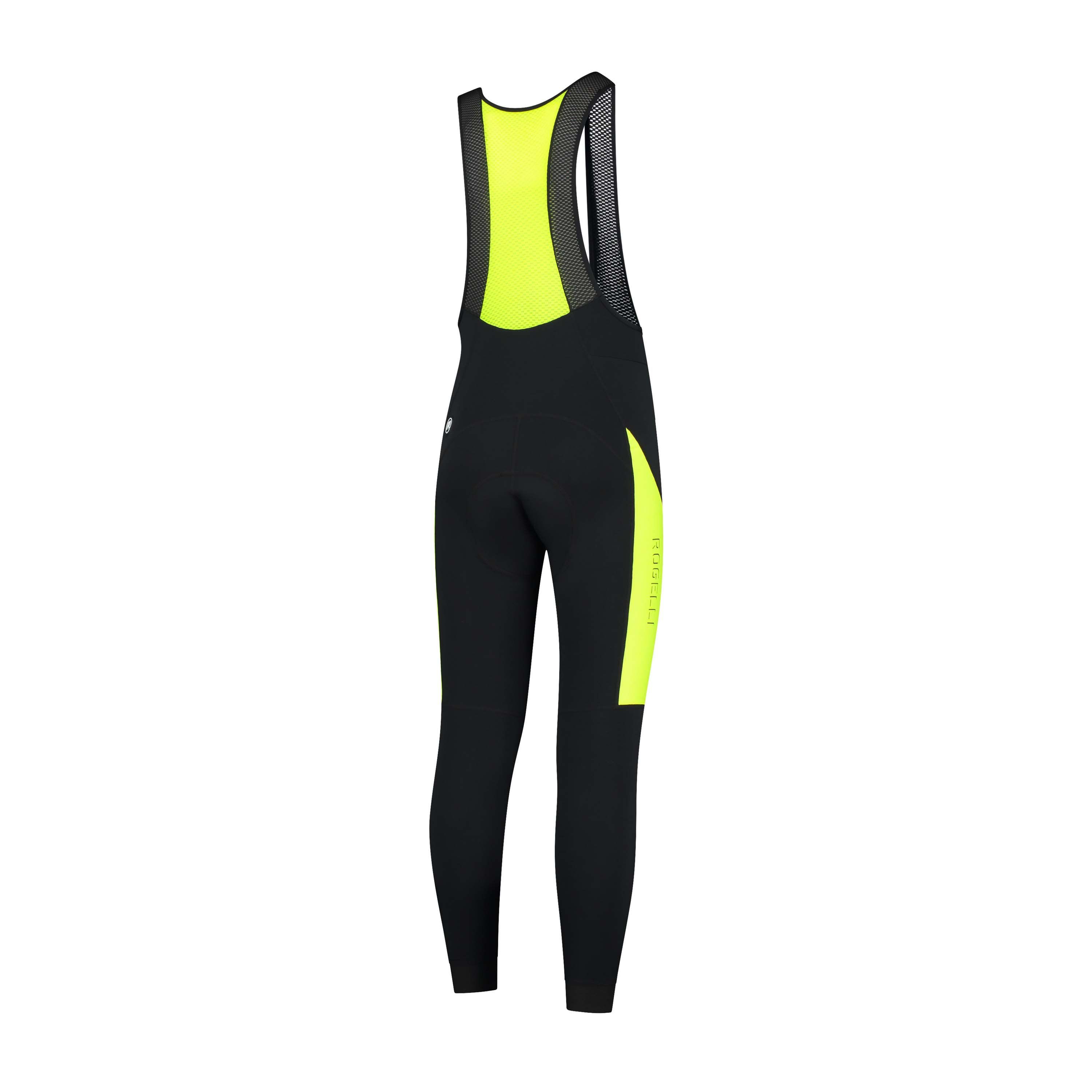 Rogelli Tyro Yellow Black Herren lange Radhose mit Träger
