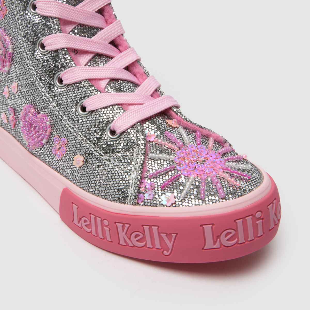Lelli Kelly silverfärgade Dafne mid flickor juniorsneakers