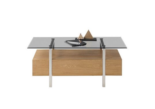 MCA furniture Couchtisch Couchtisch Hatfield mit Glasplatte, 80/110, Eiche / grau, verschied (no-Set)