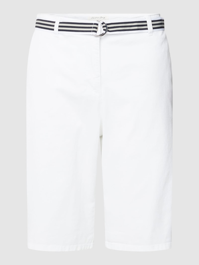Chino-Shorts mit Leistentasche in weiß