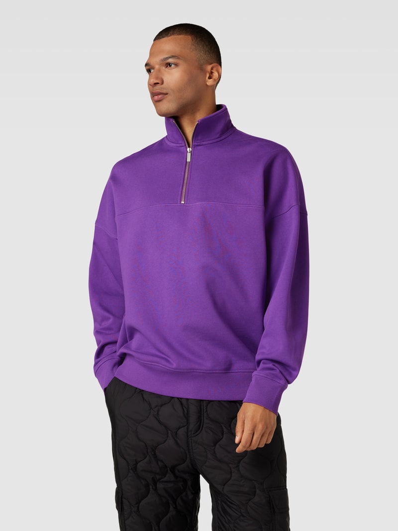 Sweatshirt mit Stehkragen in violett