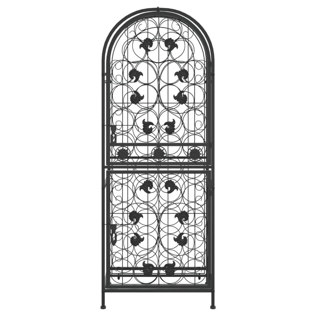 vidaXL Weinregal Weinregal für 41 Flaschen Schwarz 45x36x120 cm Schmiedeeisen