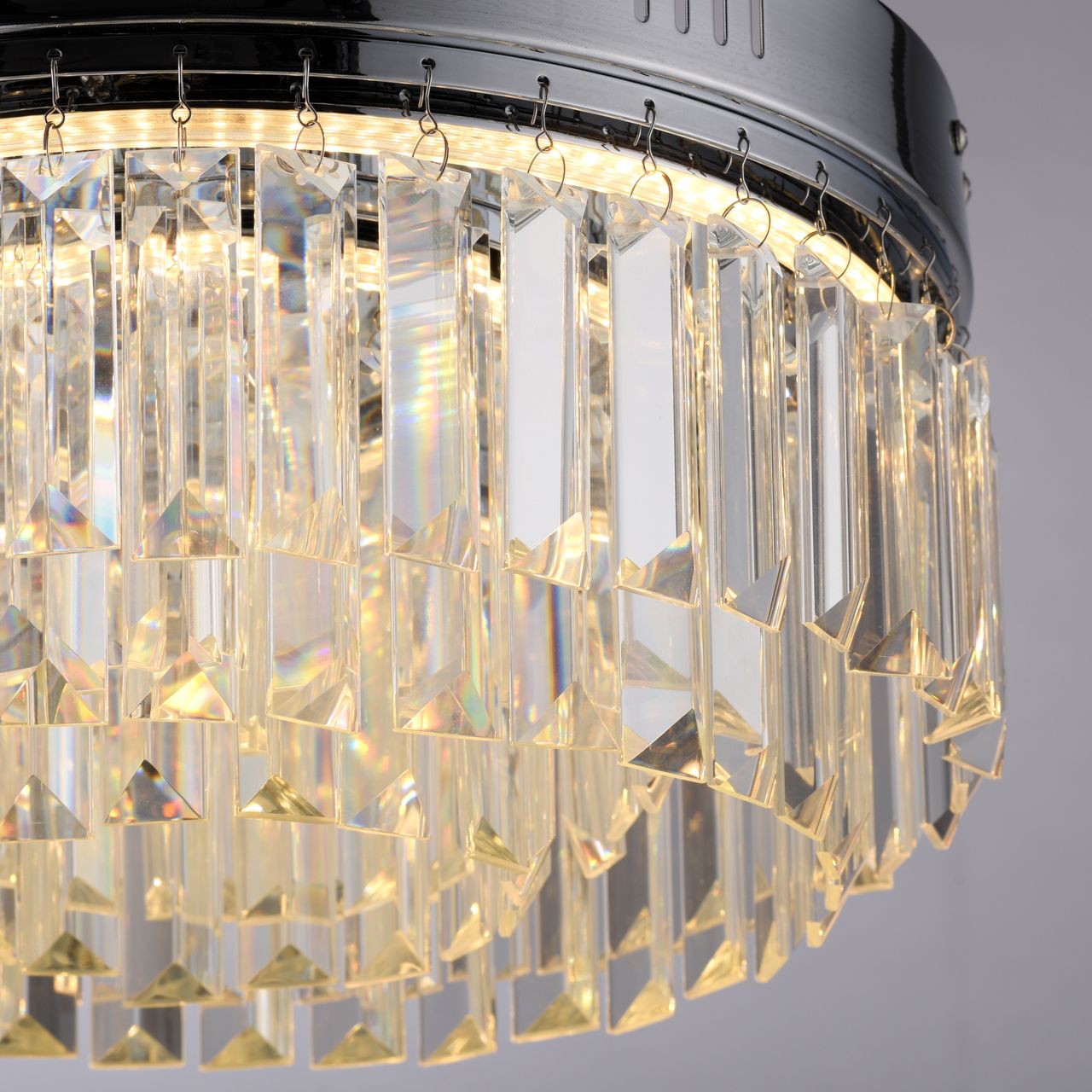 Paul Neuhaus LED Deckenleuchte KRISTA, stufenlos dimmbar, mit Kristallbehang, Ø32 cm, Chrom