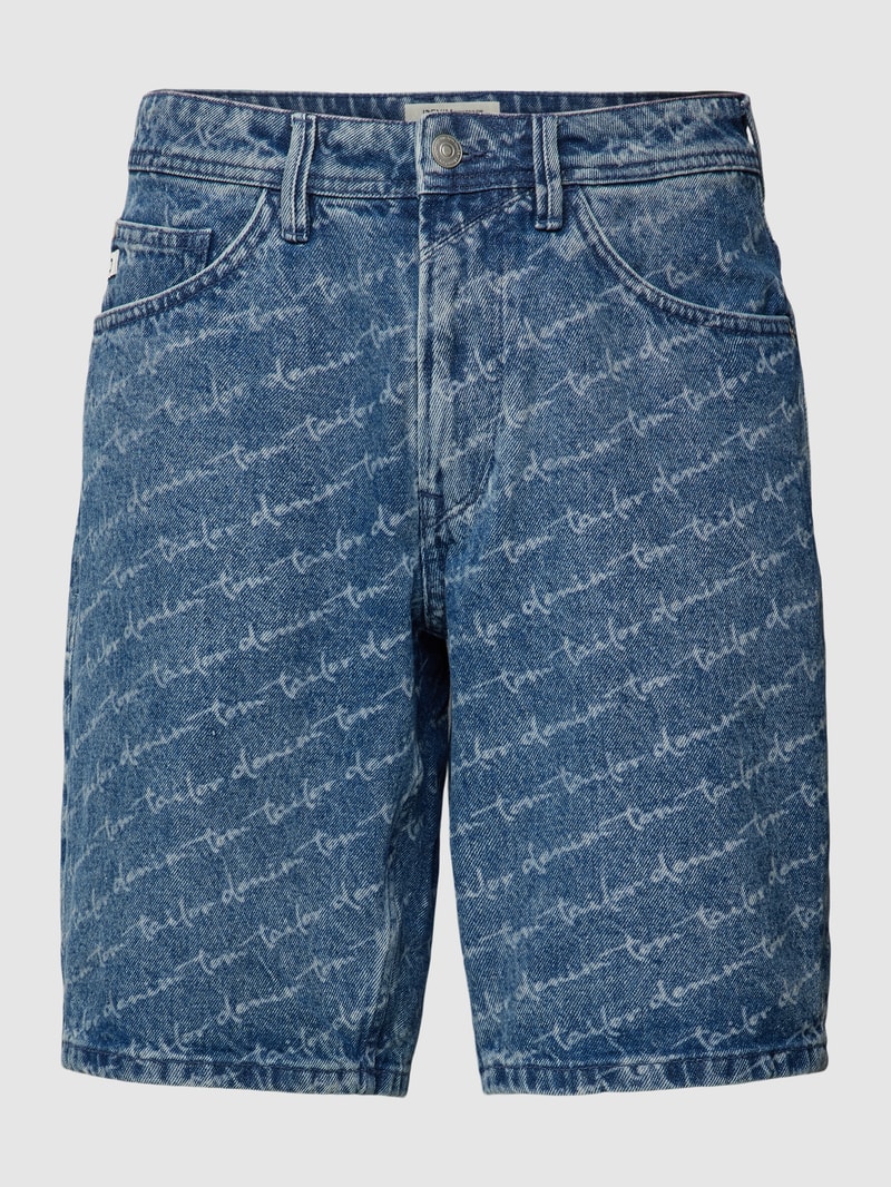Jeansshorts mit Logo-Muster in schwarz