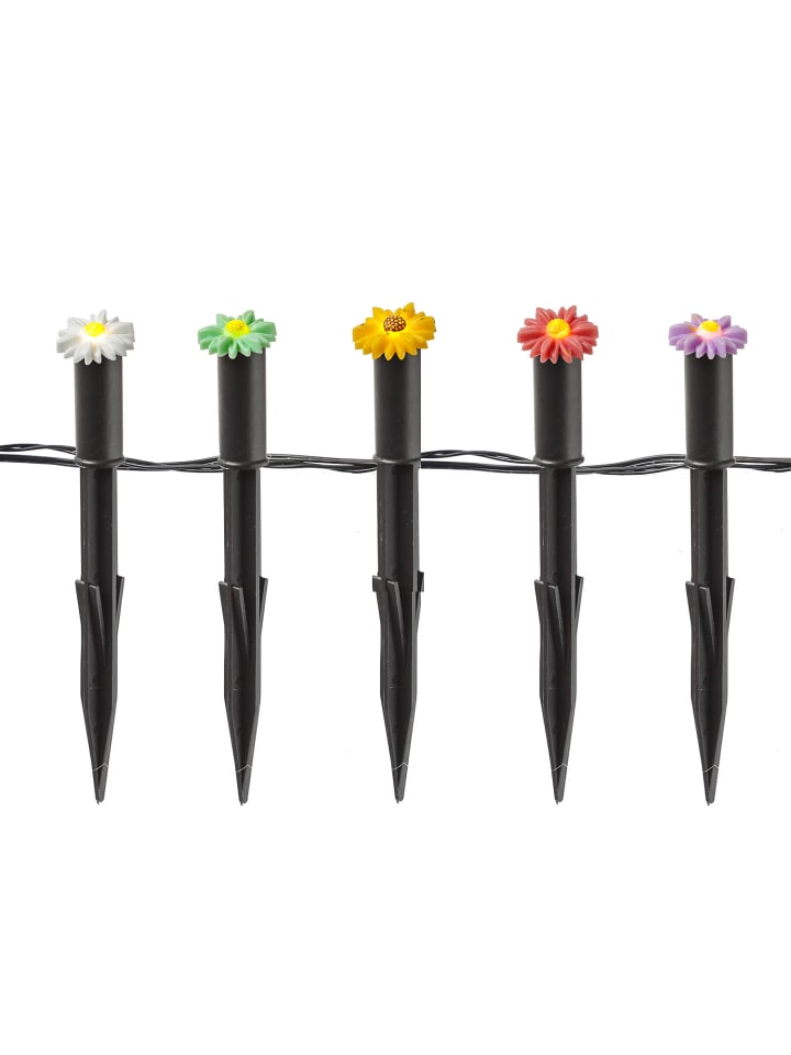 MARELIDA LED Solar Lichterkette Blumen 5 Beetstecker Gartenstecker H: 17cm in bunt günstig kaufen onesize