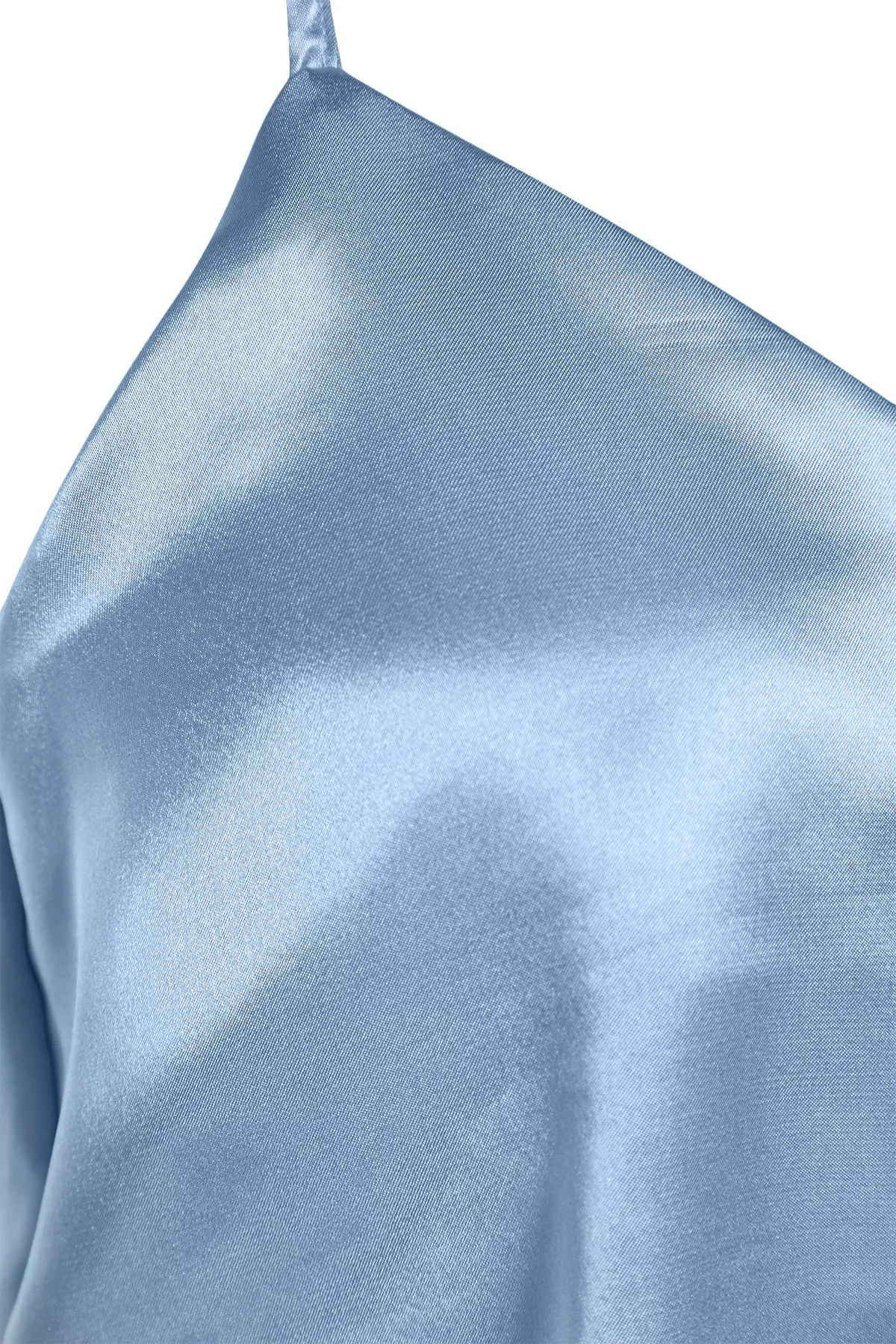 Trendyol Collection  Hellblaues Pyjama-Set aus gewebtem Satin mit Spitzendetails und Seilträgern THMSS22PT0264