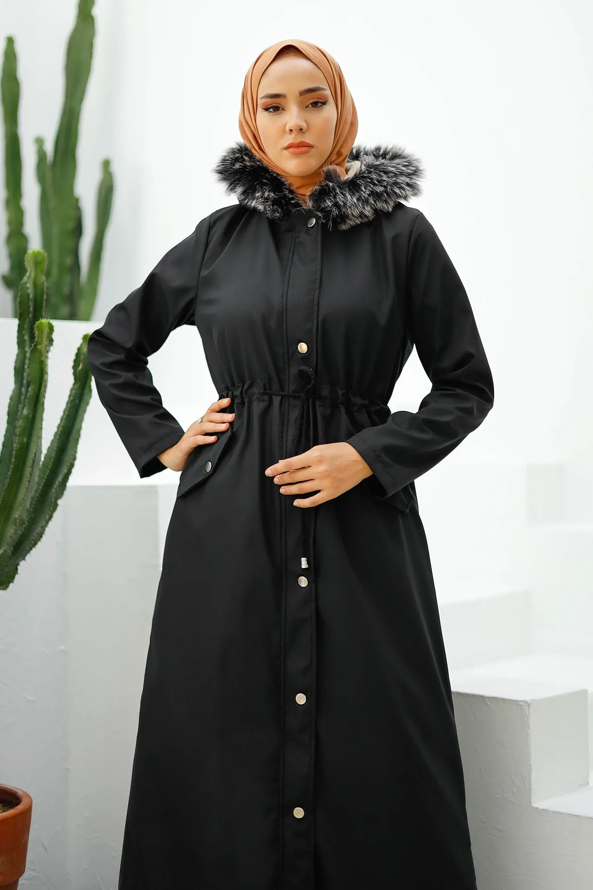 InStyle  Furry Inside Fleece Langmantel 2002 – Schwarz