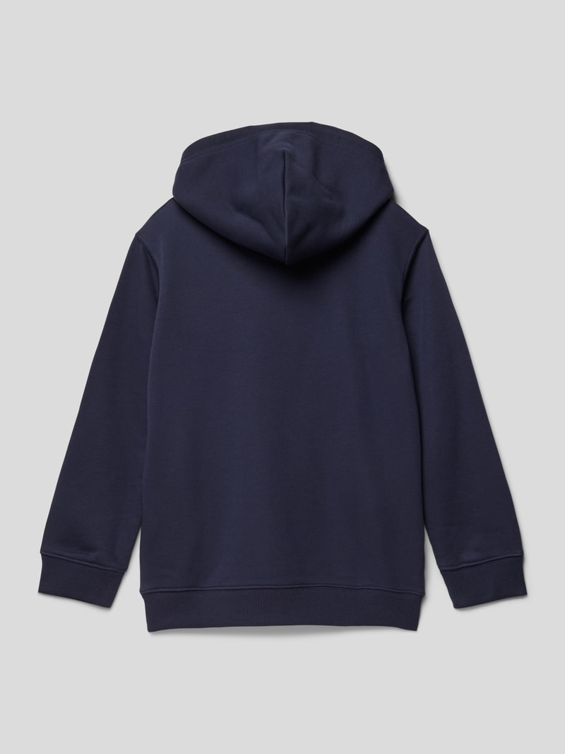 Hoodie mit Label-Stitching in blau