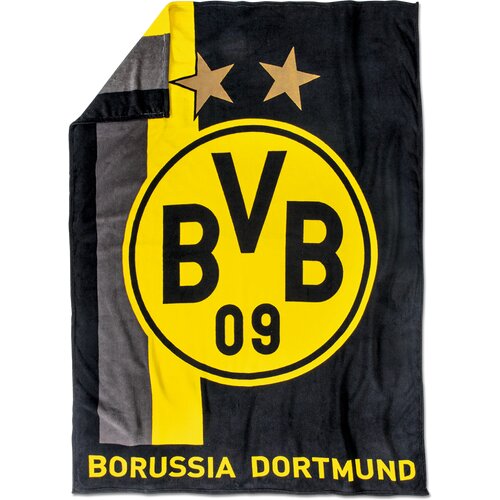 BVB-FLEECEDECKE MIT STREIFENMUSTER