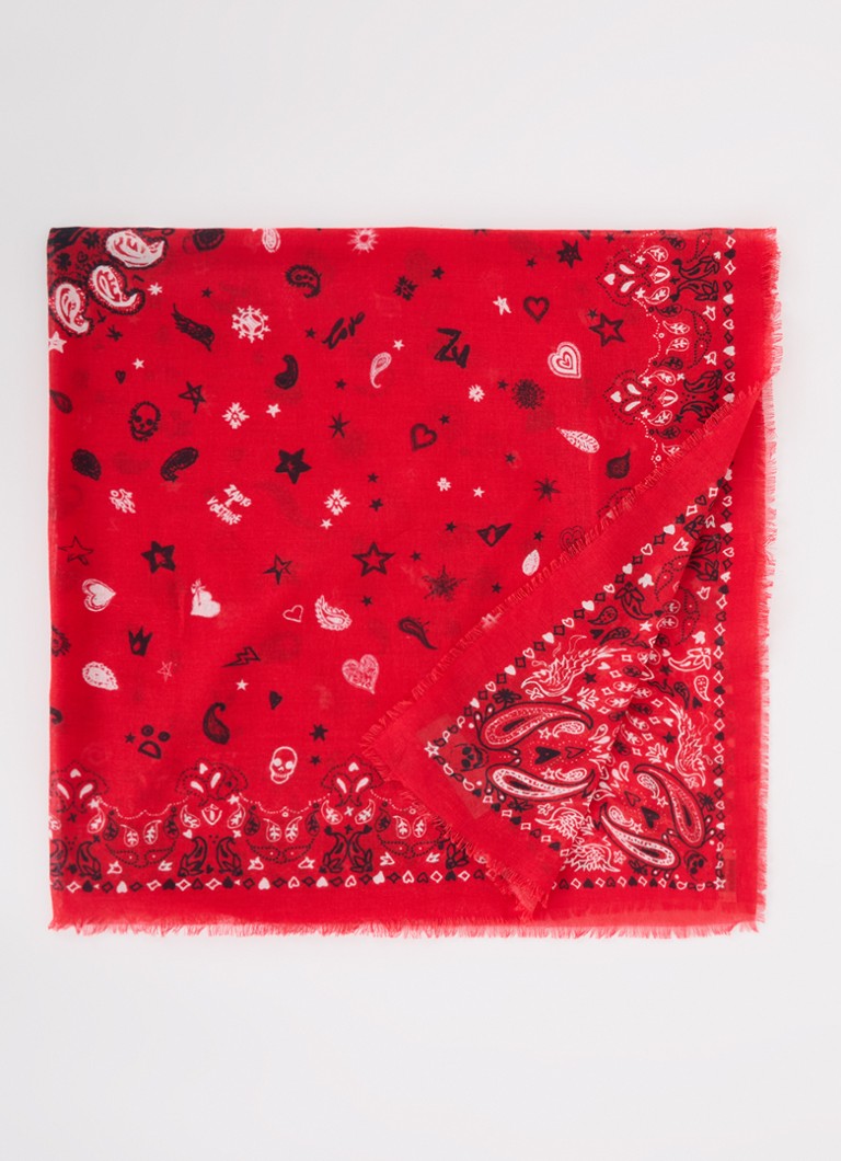 Šátek Zadig&Voltaire Maddie s paisley vzorem 120 x 120 cm