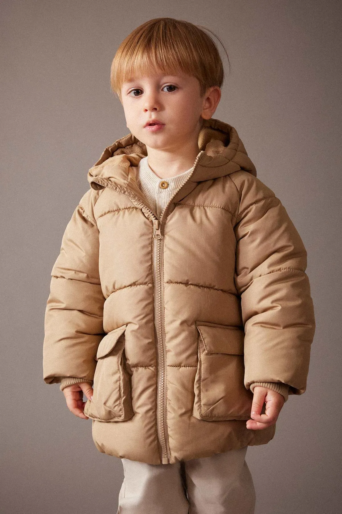 DeFacto  Pufferjacke mit Kapuze und Fleecefutter für Baby Jungen A2212a523wn