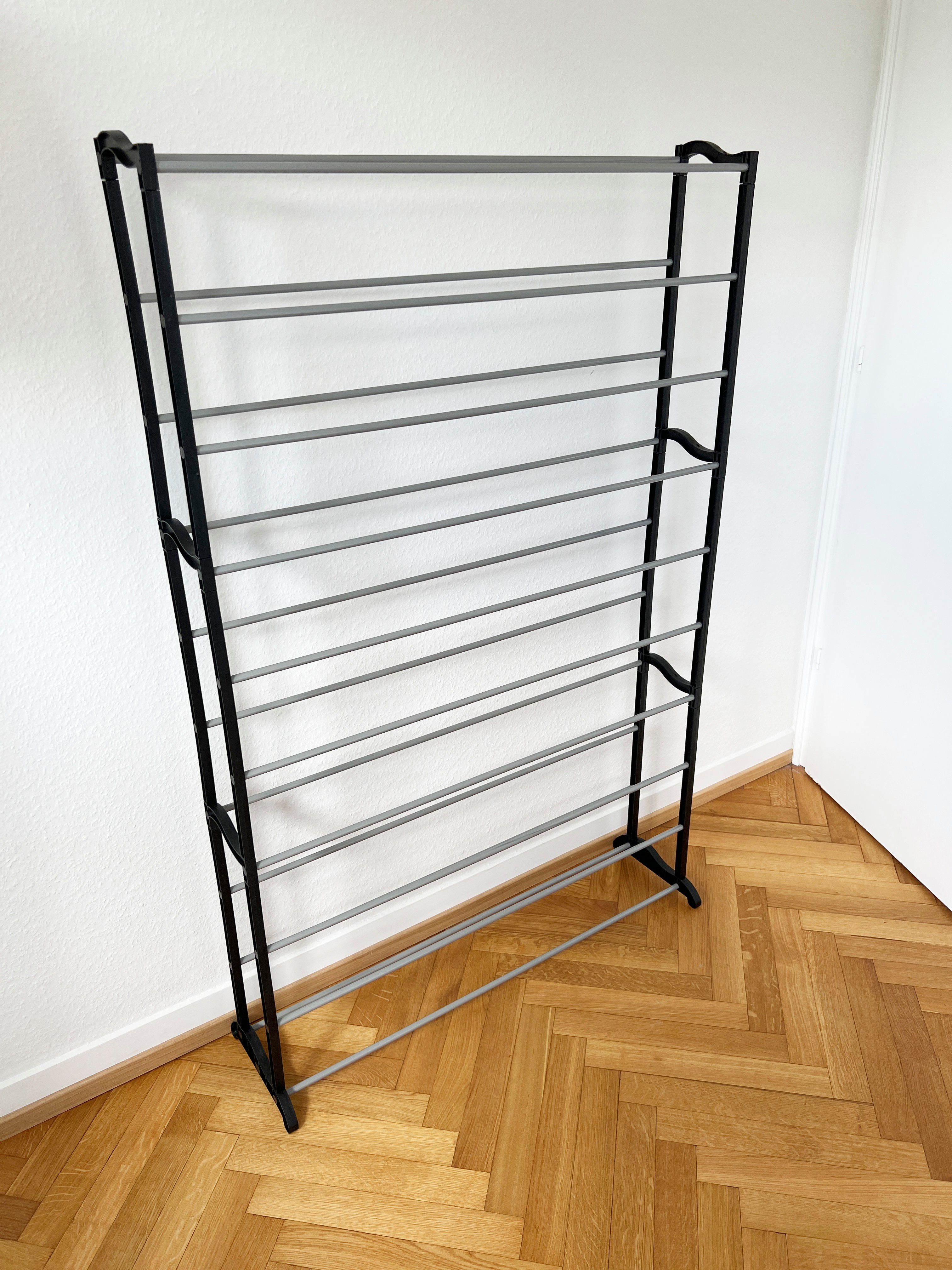 ADOB Schuhschrank Schuhregal fü 50 Paar Schuhe mit Vliess-Stoffhülle und Reissverschluss Korpus aus Metall/Kunststoff, Farbe grau