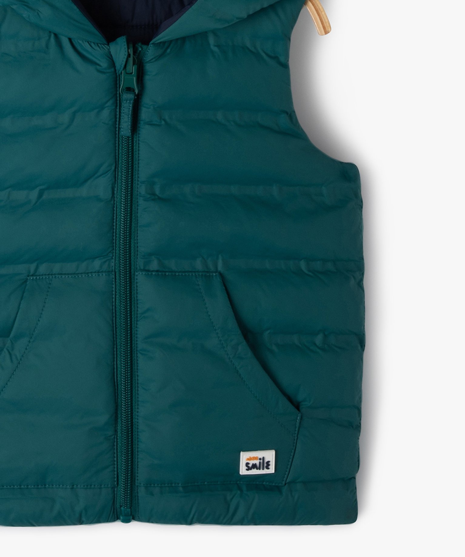 Blouson sans manches réversible à capuche bébé Garçon vert | GEMO