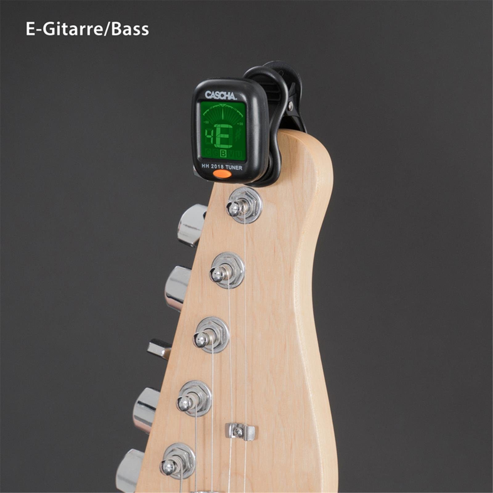 Cascha Stimmgerät Multi Clip On, für Gitarre, Bass, Violine, Ukulele