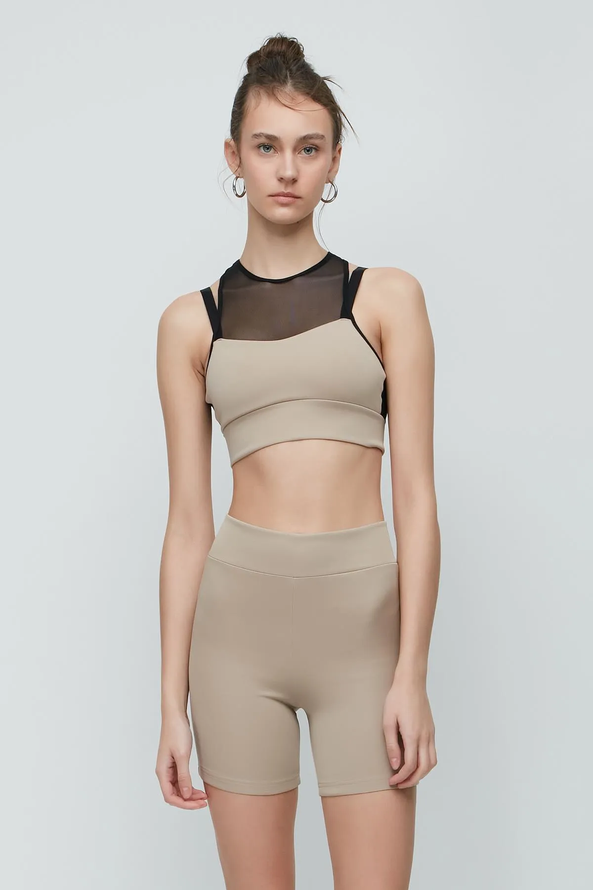 C&City  Bustier-Langshorts-Set mit Tülldetail 9150 Nerz
