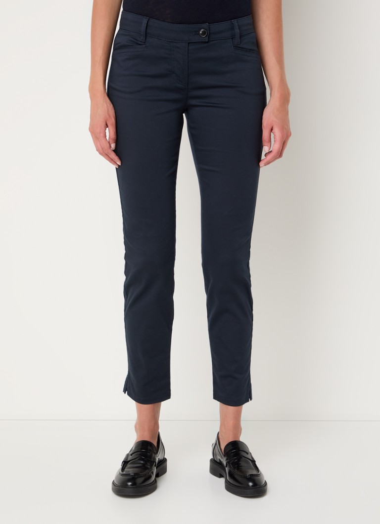 Pantaloni Marc O'Polo Laxa din amestec de bumbac organic, talie medie, slim fit