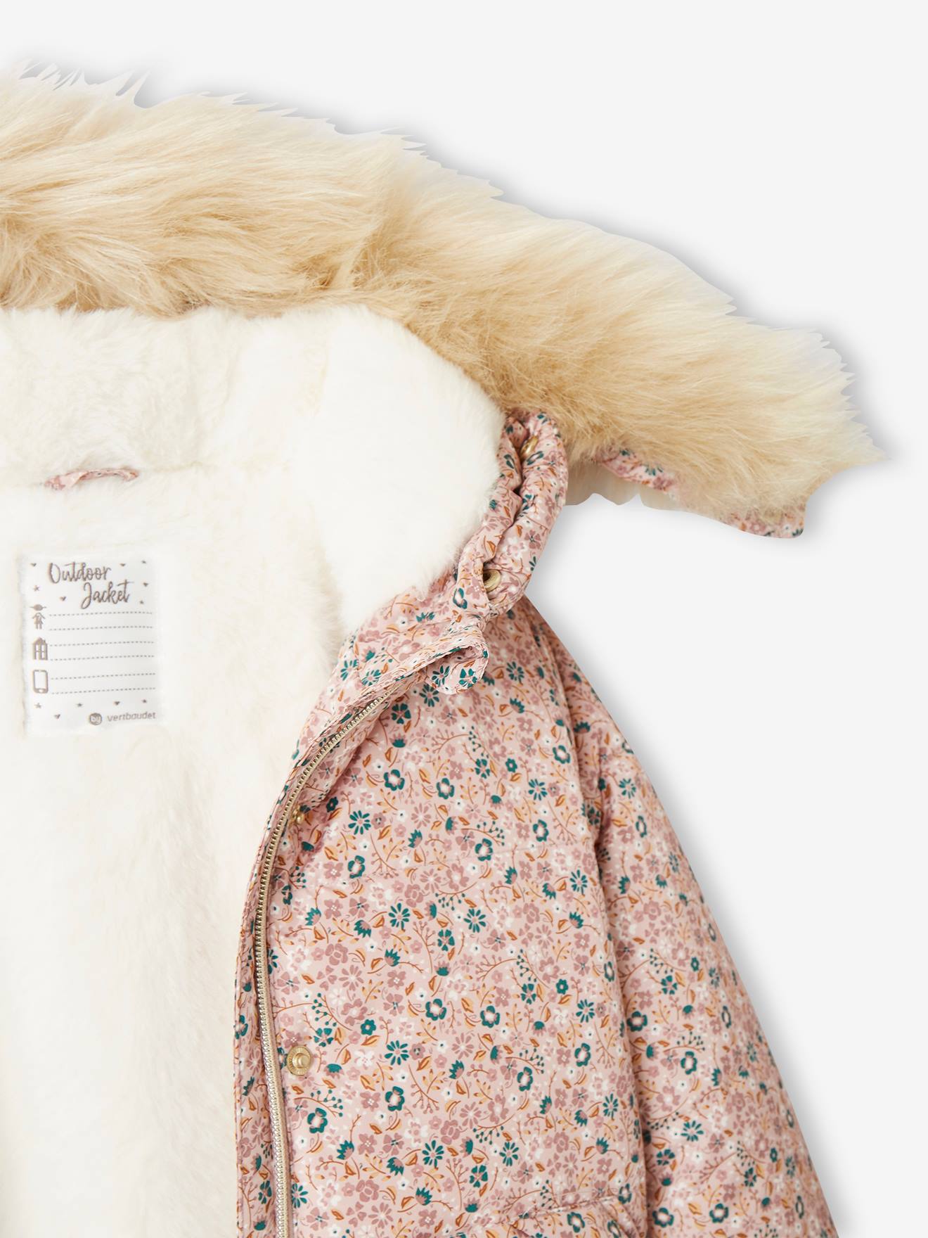 Vertbaudet Kurze Mädchen Steppjacke mit Recycling-Polyester - hellviolett